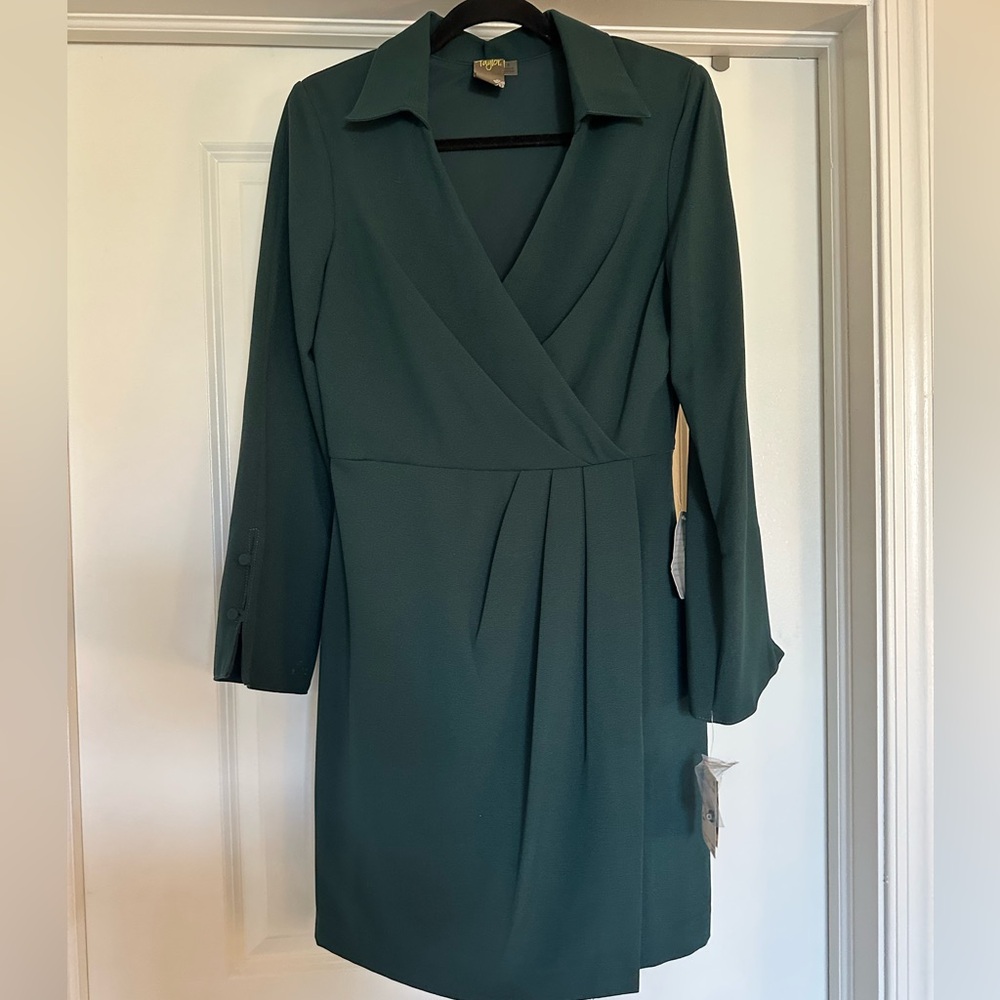 Taylor Green Collared Long Sleeve Dress